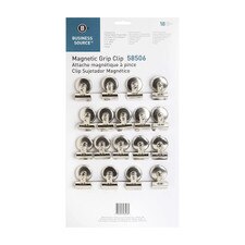 Business Source Silver Magnetic Bulldog Clip
